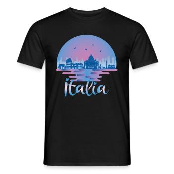 Italia Rome Skyline - Italy Travel - Men's T-Shirt - black - Front - AI Model Male 178 light (178cm)