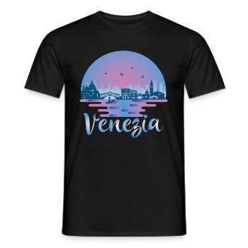 Venezia Venice Skyline Italy Travel Italia - Men's T-Shirt - black - Front - AI Model Male 178 light (178cm)