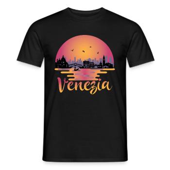 Venezia - Venice Skyline Italy Travel Italia - Men's T-Shirt - black - Front - AI Model Male 178 light (178cm)