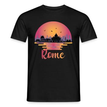 Skyline von Rom - Italien Reisen - Roma Italia - Männer T-Shirt - Schwarz - Vorne - AI Model Male 178 light (178cm)