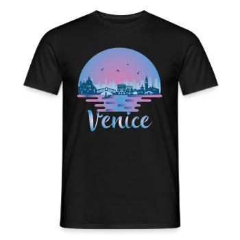 Venice Italy Venezia Skyline Italia Travel - Men's T-Shirt - black - Front - AI Model Male 178 light (178cm)