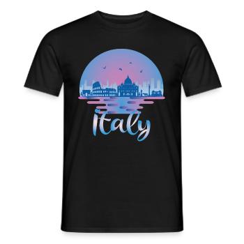 Italy Rome Skyline - Italia Travel - Men's T-Shirt - black - Front - AI Model Male 178 light (178cm)