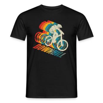 Downhill Mountain Biker MTB - Men's T-Shirt - black - Front - AI Model Male 178 light (178cm)