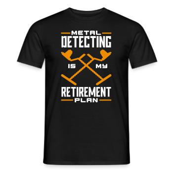 Funny Probing Metal Detector Detector - Men's T-Shirt - black - Front - AI Model Male 178 light (178cm)