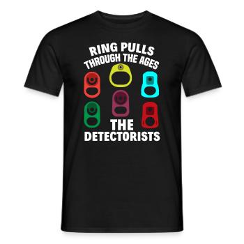 Funny Probing Metal Detector Detector - Men's T-Shirt - black - Front - AI Model Male 178 light (178cm)