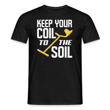 Funny Probing Metal Detector Detector - Men's T-Shirt - black - Front - AI Model Male 178 light (178cm)