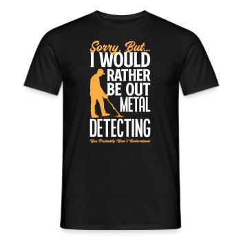 Détecteur de métaux à sondage amusant - T-shirt homme - noir - Devant - AI Model Male 178 light (178cm)