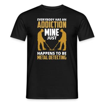 Funny Probing Metal Detector Detector - Men's T-Shirt - black - Front - AI Model Male 178 light (178cm)