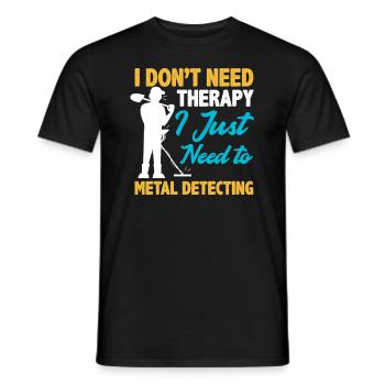 Funny Probing Metal Detector Detector - Men's T-Shirt - black - Front - AI Model Male 178 light (178cm)