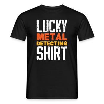 Funny Probing Metal Detector Detector - Men's T-Shirt - black - Front - AI Model Male 178 light (178cm)