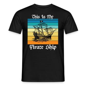 This is My Pirate Ship - Men's T-Shirt - black - Front - AI Model Male 178 light (178cm)