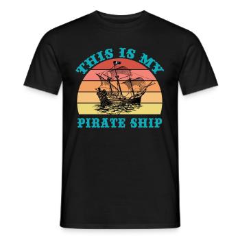 This is My Pirate Ship - Men's T-Shirt - black - Front - AI Model Male 178 light (178cm)