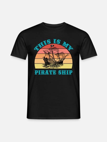 Ceci est mon bateau pirate - T-shirt homme - noir