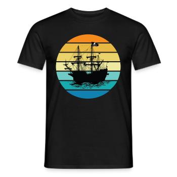 Pirate Ship - Men's T-Shirt - black - Front - AI Model Male 178 light (178cm)