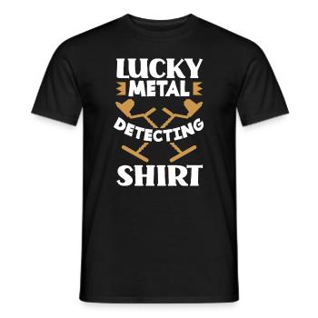 Funny Probing Metal Detector Detector - Men's T-Shirt - black - Front - AI Model Male 178 light (178cm)
