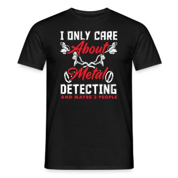 Funny Probing Metal Detector Detector - Men's T-Shirt - black - Front - AI Model Male 178 light (178cm)