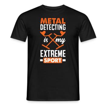 Funny Probing Metal Detector Detector - Men's T-Shirt - black - Front - AI Model Male 178 light (178cm)