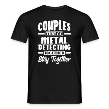 Funny Probing Metal Detector Detector - Men's T-Shirt - black - Front - AI Model Male 178 light (178cm)