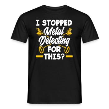 Funny Probing Metal Detector Detector - Men's T-Shirt - black - Front - AI Model Male 178 light (178cm)