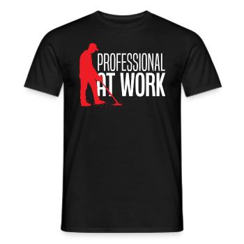 Funny Probing Metal Detector Detector - Men's T-Shirt - black - Front - AI Model Male 178 light (178cm)