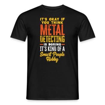 Funny Probing Metal Detector Detector - Men's T-Shirt - black - Front - AI Model Male 178 light (178cm)