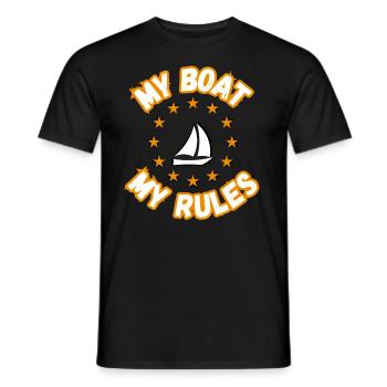 Mon bateau Mes règles - T-shirt homme - noir - Devant - AI Model Male 178 light (178cm)
