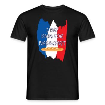 Je mange de la douleur au petit-déjeuner - Drôle de cuisine française - T-shirt homme - noir - Devant - AI Model Male 178 light (178cm)