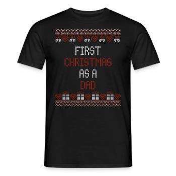 Erstes Weihnachten als Papa - Weihnachts ugly - Männer T-Shirt - Schwarz - Vorne - AI Model Male 178 light (178cm)