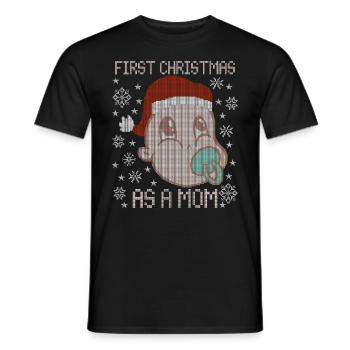 Premier Noël en tant que maman - Père Noël moche - T-shirt homme - noir - Devant - AI Model Male 178 light (178cm)