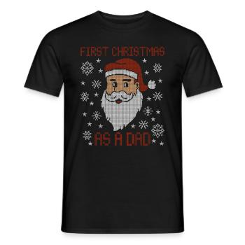 First Christmas as a daddy - Christmas ugly - Men's T-Shirt - black - Front - AI Model Male 178 light (178cm)