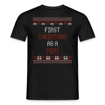 Premier Noël en tant que maman - Père Noël moche - T-shirt homme - noir - Devant - AI Model Male 178 light (178cm)