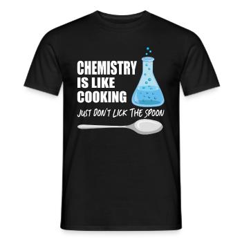 Chemie ist wie Kochen, lecken Sie nicht den Löffel - Männer T-Shirt - Schwarz - Vorne - AI Model Male 178 light (178cm)