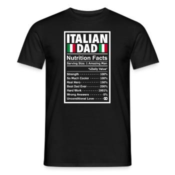 Drôle Italie Cadeau Papa Italien - T-shirt homme - noir - Devant - AI Model Male 178 light (178cm)