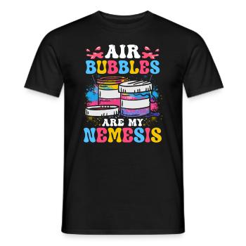 Cool Artist Art Acrylic Painting Casting Color - Men's T-Shirt - black - Front - AI Model Male 178 light (178cm)