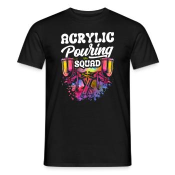 Cool Artist Art Acrylic Painter Casting Color - Men's T-Shirt - black - Front - AI Model Male 178 light (178cm)