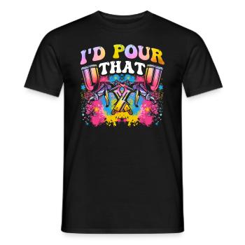 Cool Artist Art Acrylic Painter Casting Color - Men's T-Shirt - black - Front - AI Model Male 178 light (178cm)