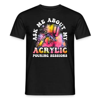 Cool Artist Art Acrylic Painting Casting Color - Men's T-Shirt - black - Front - AI Model Male 178 light (178cm)