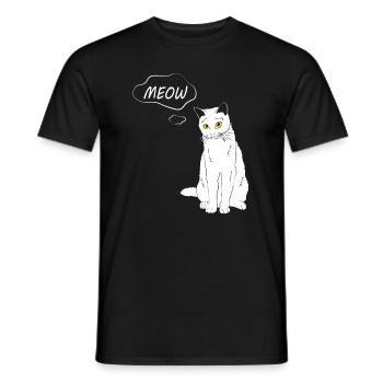Cat Meow - Cat Lover - Men's T-Shirt - black - Front - AI Model Male 178 light (178cm)