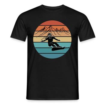 Vintage-Snowboarden - Männer T-Shirt - Schwarz - Vorne - AI Model Male 178 light (178cm)