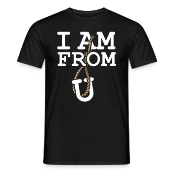 I Am From Europe U Rope Europe Ironic Sarcasm - Men's T-Shirt - black - Front - AI Model Male 178 light (178cm)