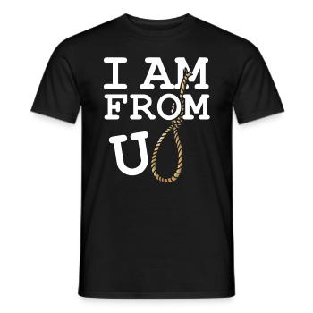 I Am From Europe U Rope Europa Ironic Sarcasm - Men's T-Shirt - black - Front - AI Model Male 178 light (178cm)