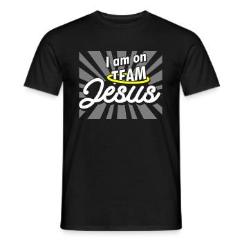 I Am On Team Jesus Christ Christlich Christus - Men's T-Shirt - black - Front - AI Model Male 178 light (178cm)