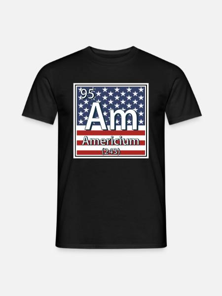 Periodensystem des Americium-Elements - Männer T-Shirt - Schwarz