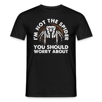 Ich Bin Nicht Die Spinne, Über Die Sie Sich - Männer T-Shirt - Schwarz - Vorne - AI Model Male 178 light (178cm)