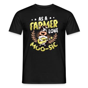Als Landwirt Liebe Ich Moo-sic, Funny Farmer - Männer T-Shirt - Schwarz - Vorne - AI Model Male 178 light (178cm)