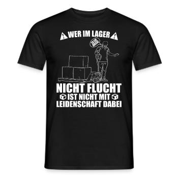 Lager - Wer nicht Flucht ist nicht mit - Männer T-Shirt - Schwarz - Vorne - AI Model Male 178 light (178cm)
