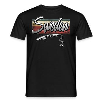 Schweden Angeln - Männer T-Shirt - Schwarz - Vorne - AI Model Male 178 light (178cm)
