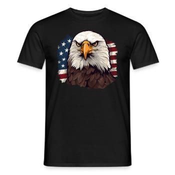 Animal Lover - Cute Animal Graphic - Eagle - Men's T-Shirt - black - Front - AI Model Male 178 light (178cm)