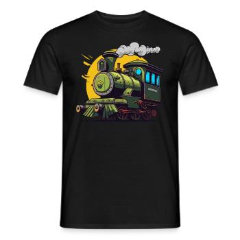 Locomotive and train enthusiast Grafic - Men's T-Shirt - black - Front - AI Model Male 178 light (178cm)