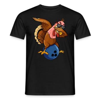 Thanksgiving Bowl Bowler Strike Pin Sport Turquie - T-shirt homme - noir - Devant - AI Model Male 178 light (178cm)